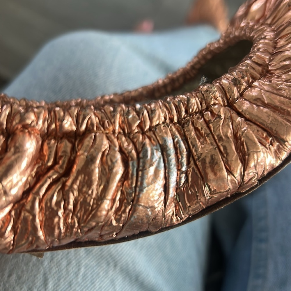 Dolce & Gabbana Metallic Copper Rose Gold Ballerina Flats 37 - Picture 6 of 10